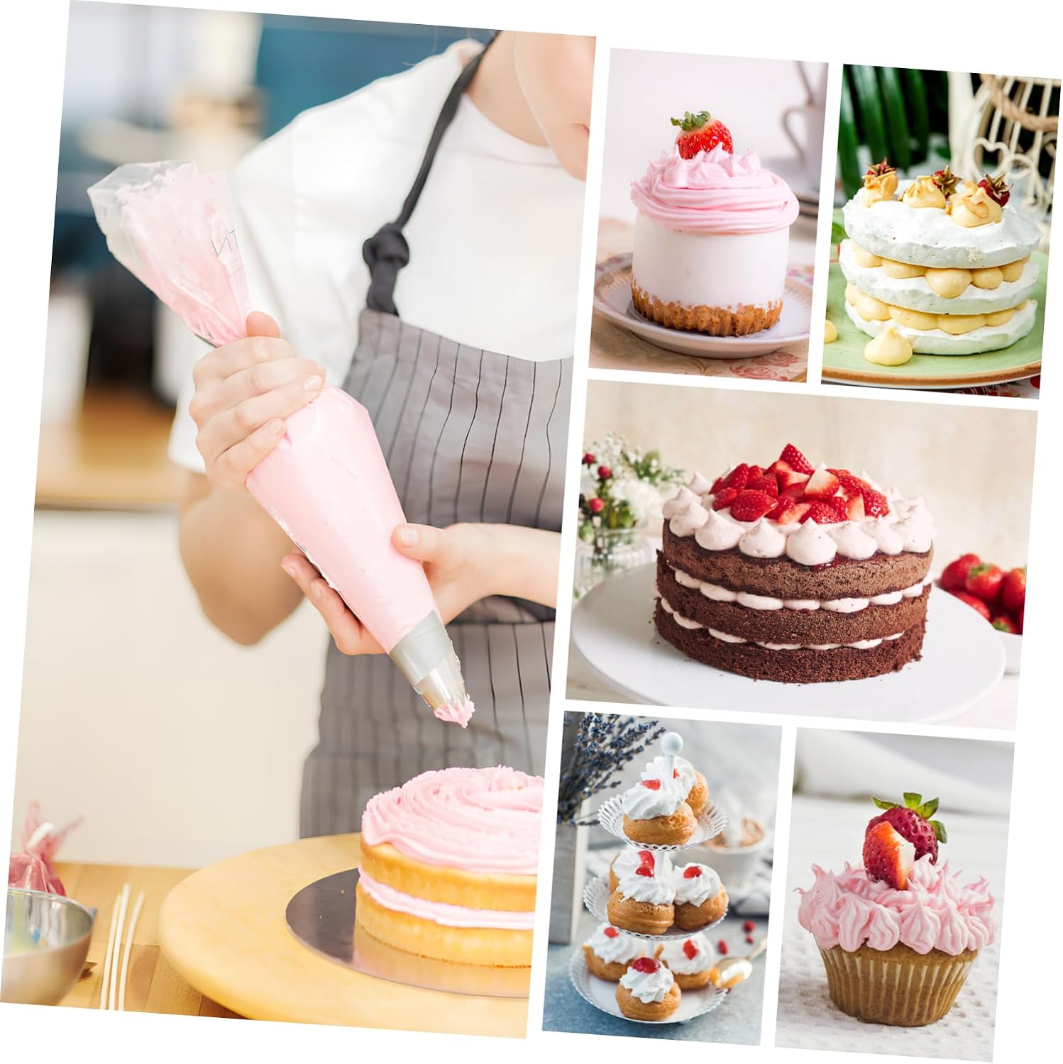 Generic 200pcs Piping Bags Cake Decorating Dessert Triangle Pastry Bags for Smooth Squeezing Easy Use for Baking Supplies