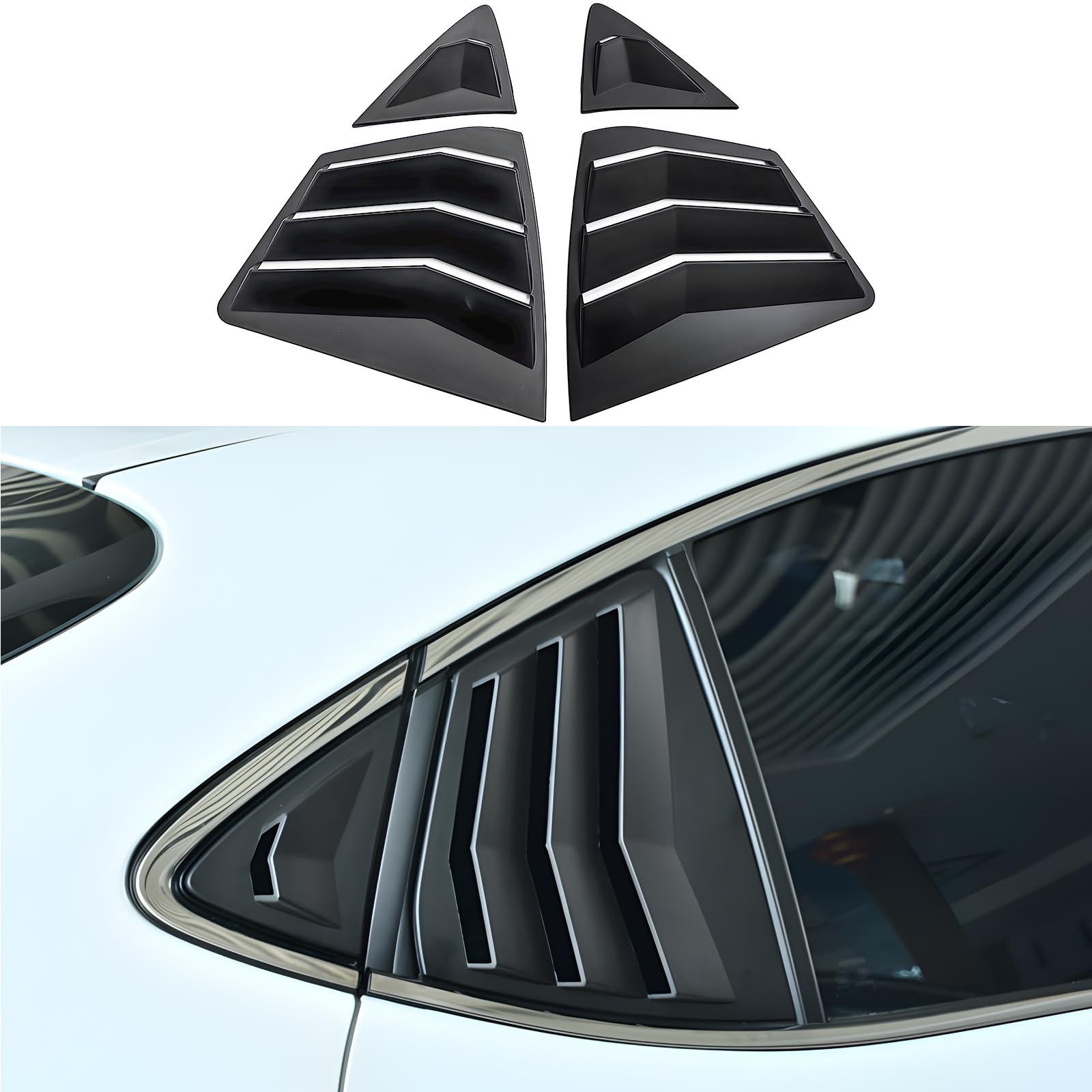 for 9th Gen Camry Sport Style Rear Side Window Louvers Air Vent Scoop Shades Cover Trim for Toyota Camry 2025-Matt Black