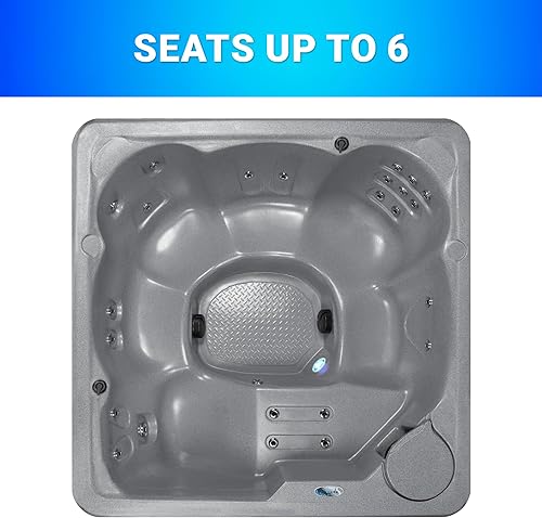 Miniatura 5 de Essential Hot Tubs - Tumbona Shoreline 24 Jet para 6 personas con características de masaje, 74.5 x 74.5 x 32 pulgadas, 120 V, granito gris con