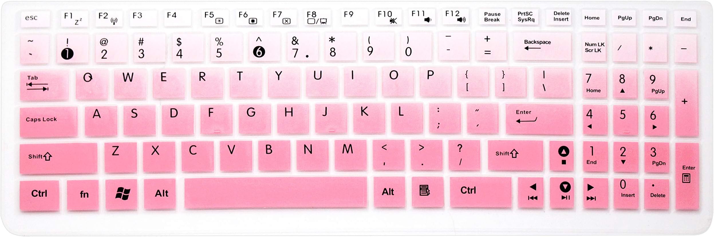 Keyboard Cover Skin Compatible with ASUS 15.6 inch F554LA F556UA GL552VW K501UX K501LX/K501UW GL502VY/GL502VT/GL552VW GL752VW Q503UA Q524UQ/Q534UX Q553UB/Q534UX X540SA X751LAV X550ZA (Ombre Pink