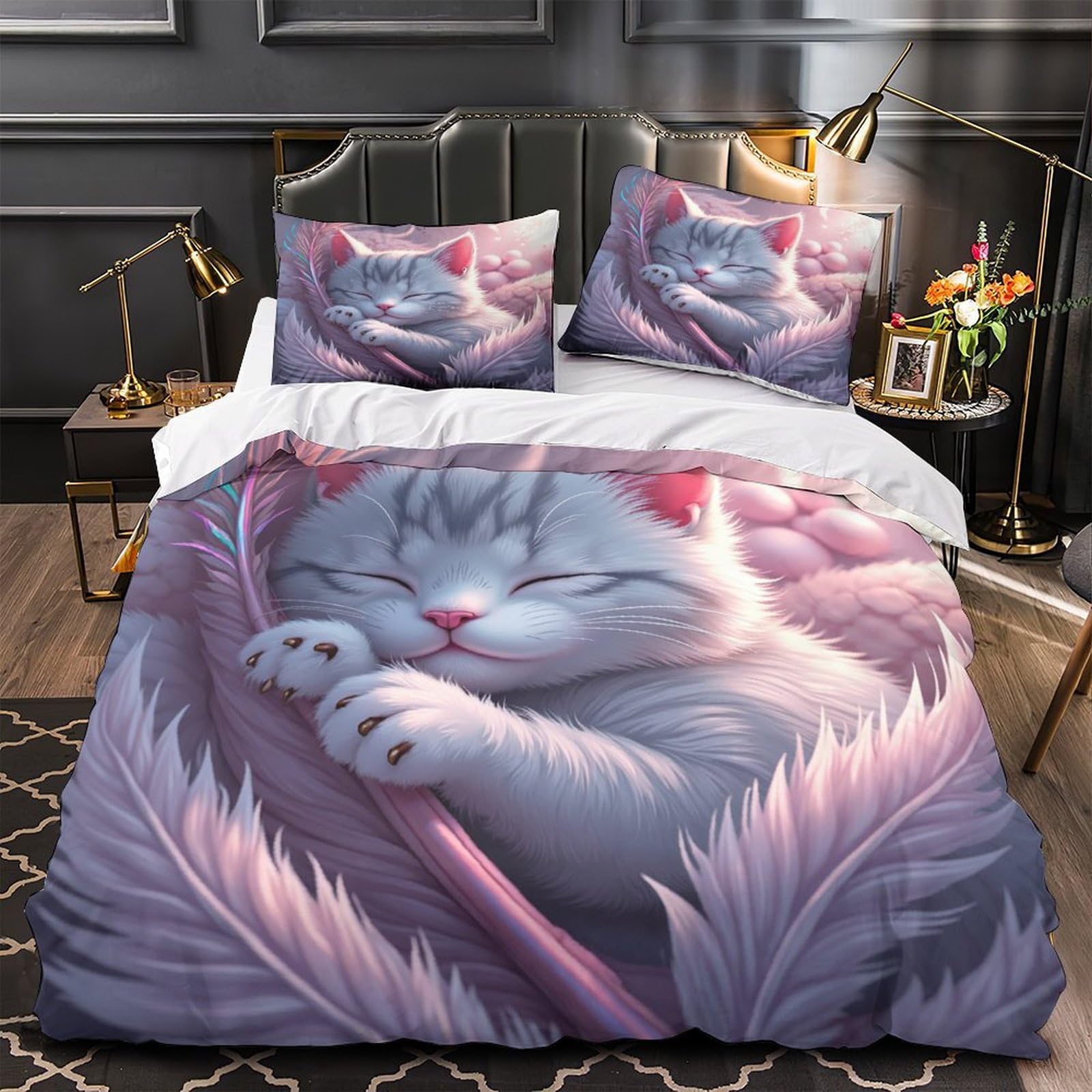 Housse de couette chiot mignon pour chambre enfant et adulte lit douillet 3D
