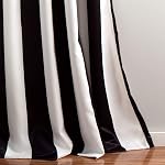 Lush Decor Wilbur Light Filtering Striped Window Curtains Set, 84 in L Panel Pair, Black, C32978P15-000