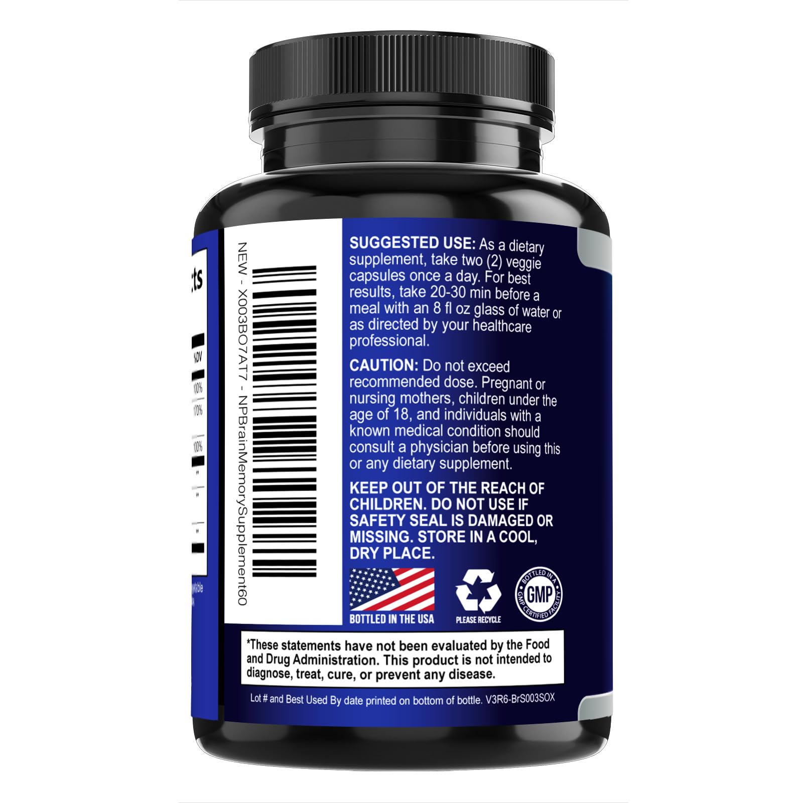Brain Memory Supplement Pills - 3X Strength Nootropics for Concentration, Clarity & Focus Support - Brain Health Cognitive Vitamins B6 B12 with Folate & Phosphatidylserine, Brain Booster, 60 Capsules — Amazon image 8