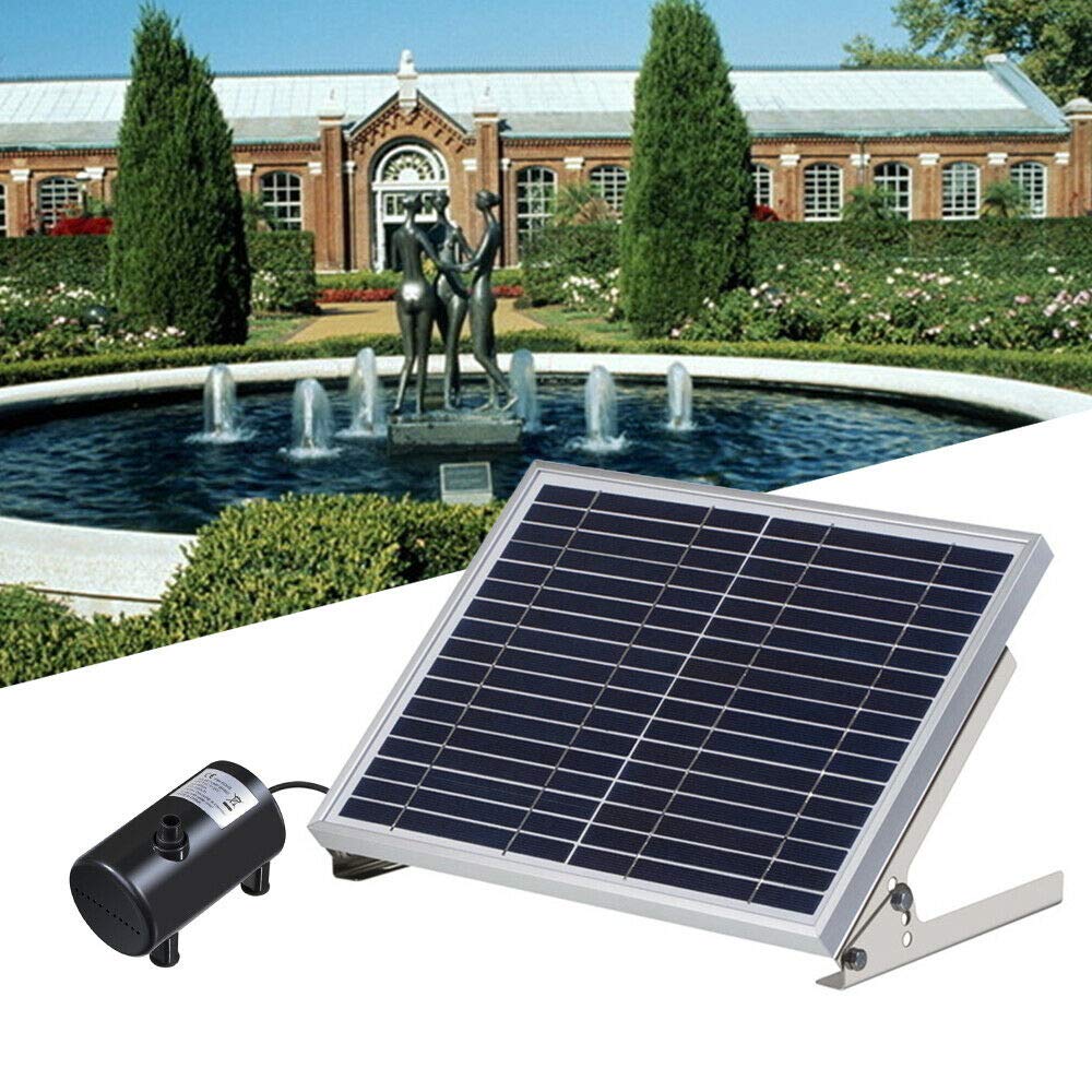 Pompa solare per laghetto, 10 W, 1350 l/h, a energia solare, DC 24 V, senza spazzole