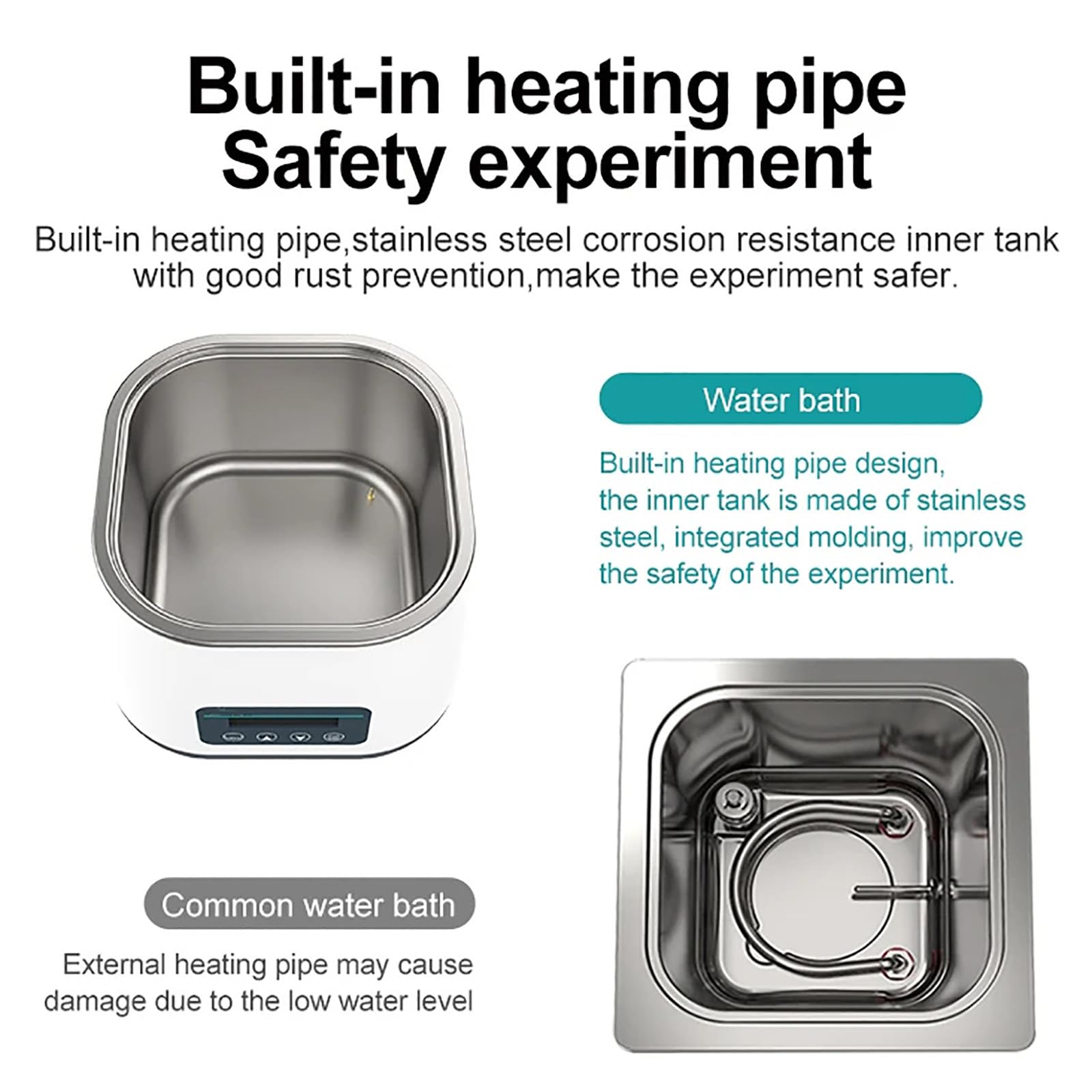 BañO MaríA De Laboratorio A Temperatura Constante - Anti-Quemado Seco, con Agitador MagnéTico 100-1200rpm, AgitacióN MagnéTica Doble, Temperatura/Tiempo Ajustable