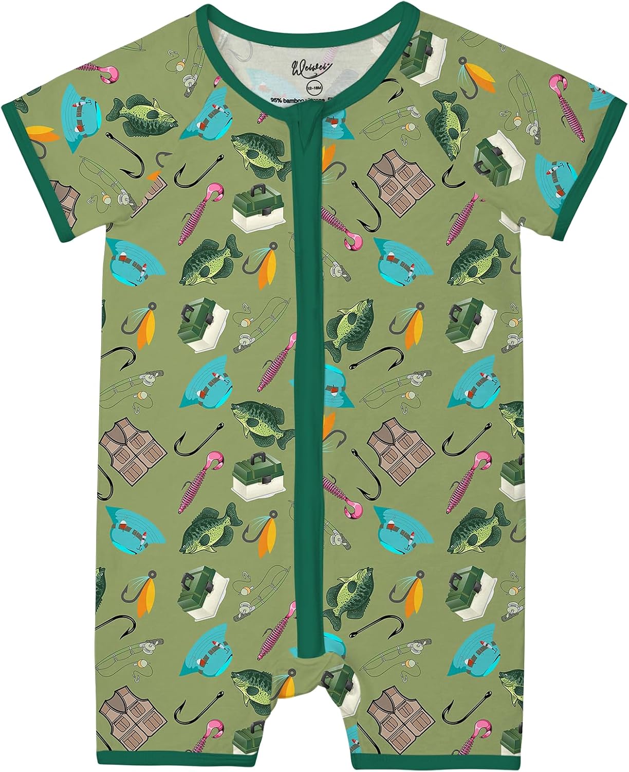 Weiwei Bamboo Viscose Baby Pajamas Boys Girls, 2-Way Zipper Romper, Short Sleeve, YKK, Preemie & Newborn Sleepers 0-24 Months