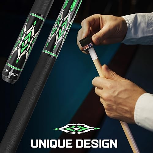 Miniatura 4 de Taco de billar de 58 pulgadas con punta de arce canadiense de 0.512 in con envoltura de lino irlandés