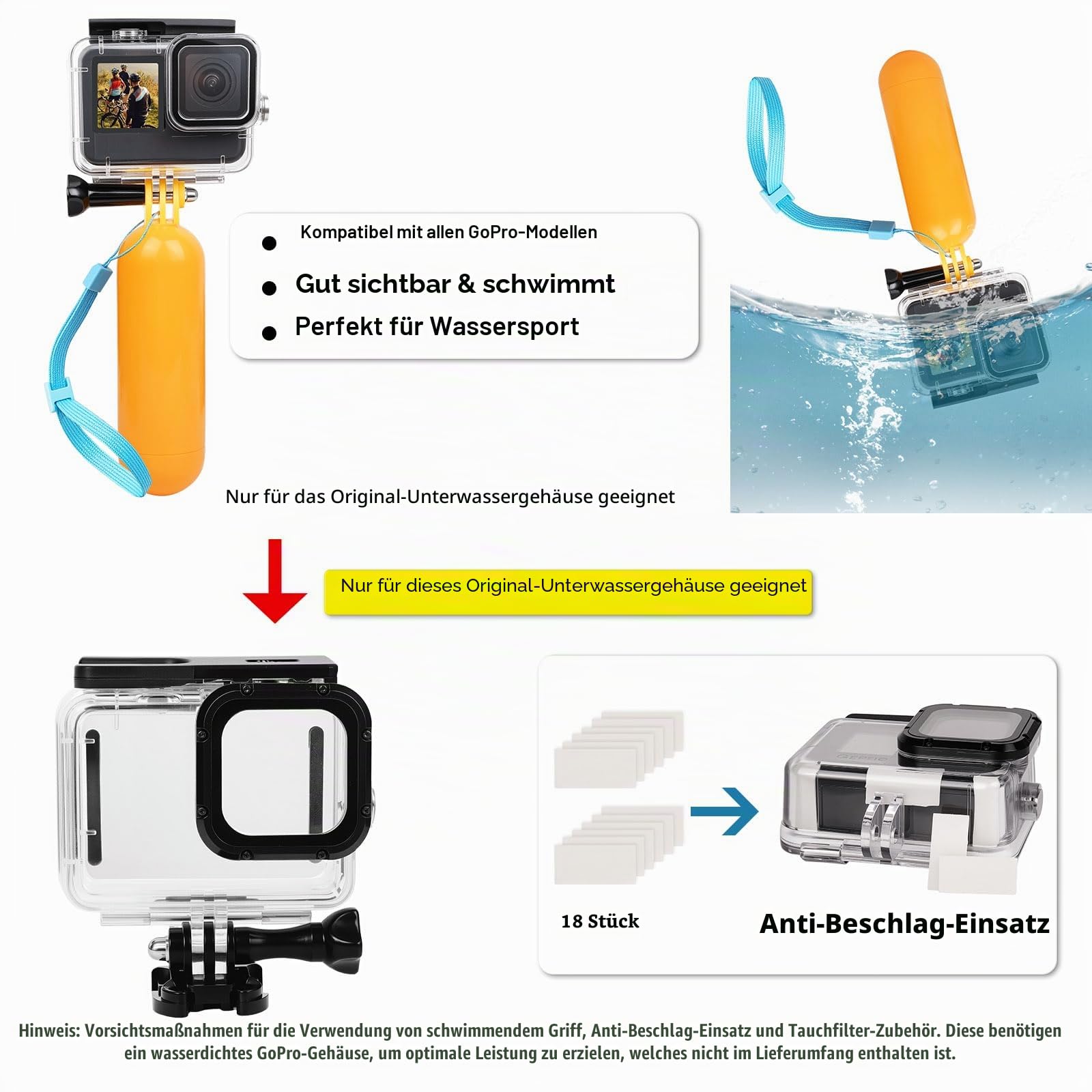ChromLives Actionkamera-Zubehör Set, 57-in-1 Actionkamera-Halterungs Set, kompatibel mit Gopro Hero 13 12 11 10 9 8 7 6 5/Session 5/Hero 4/3+/3/2/1, DJI Osmo, Akaso, Insta360, Aufnahme
