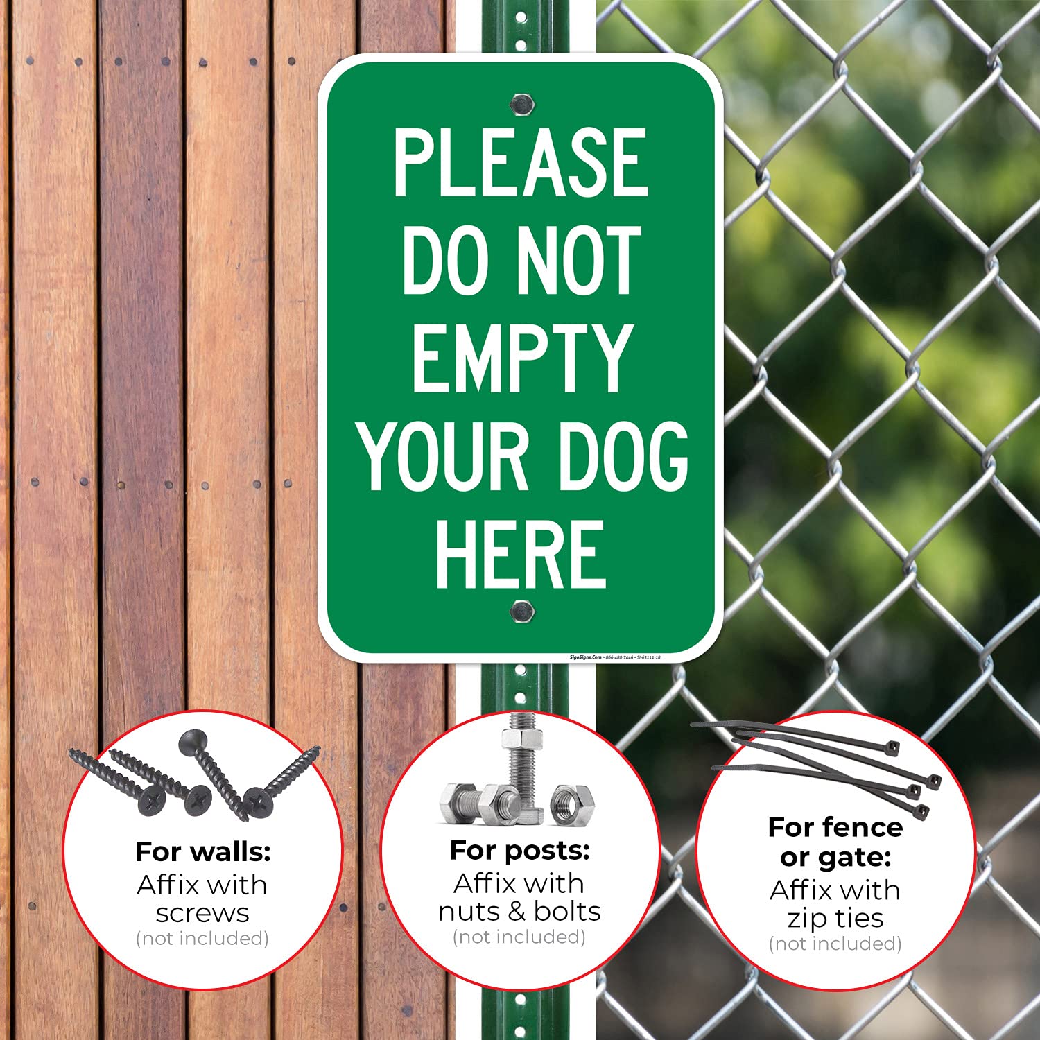 Please Do Not Empty Your Dog Here 12x18 Inches, Rust Free .063 Aluminum, Fade Resistant, Made in USA
