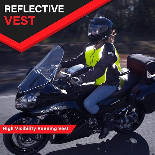 Miniatura 7 de Badass Moto Chaleco de seguridad con bolsillos. Chaleco reflectante de motocicleta para chaqueta de motocicleta. Chaleco de correr de alta