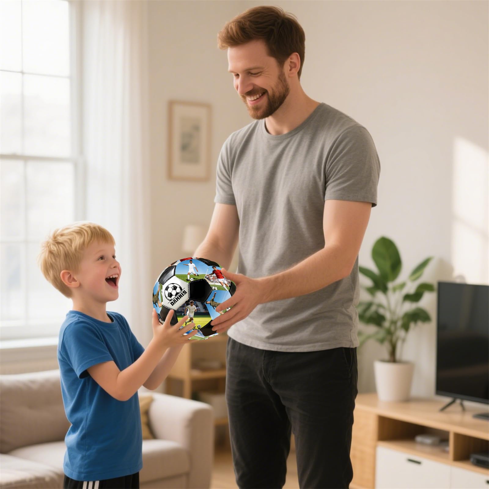 Balón de fútbol personalizado con nombre y foto, regalo personalizado para hijo, hija, el mejor papá de todos los tiempos, regalos para papá