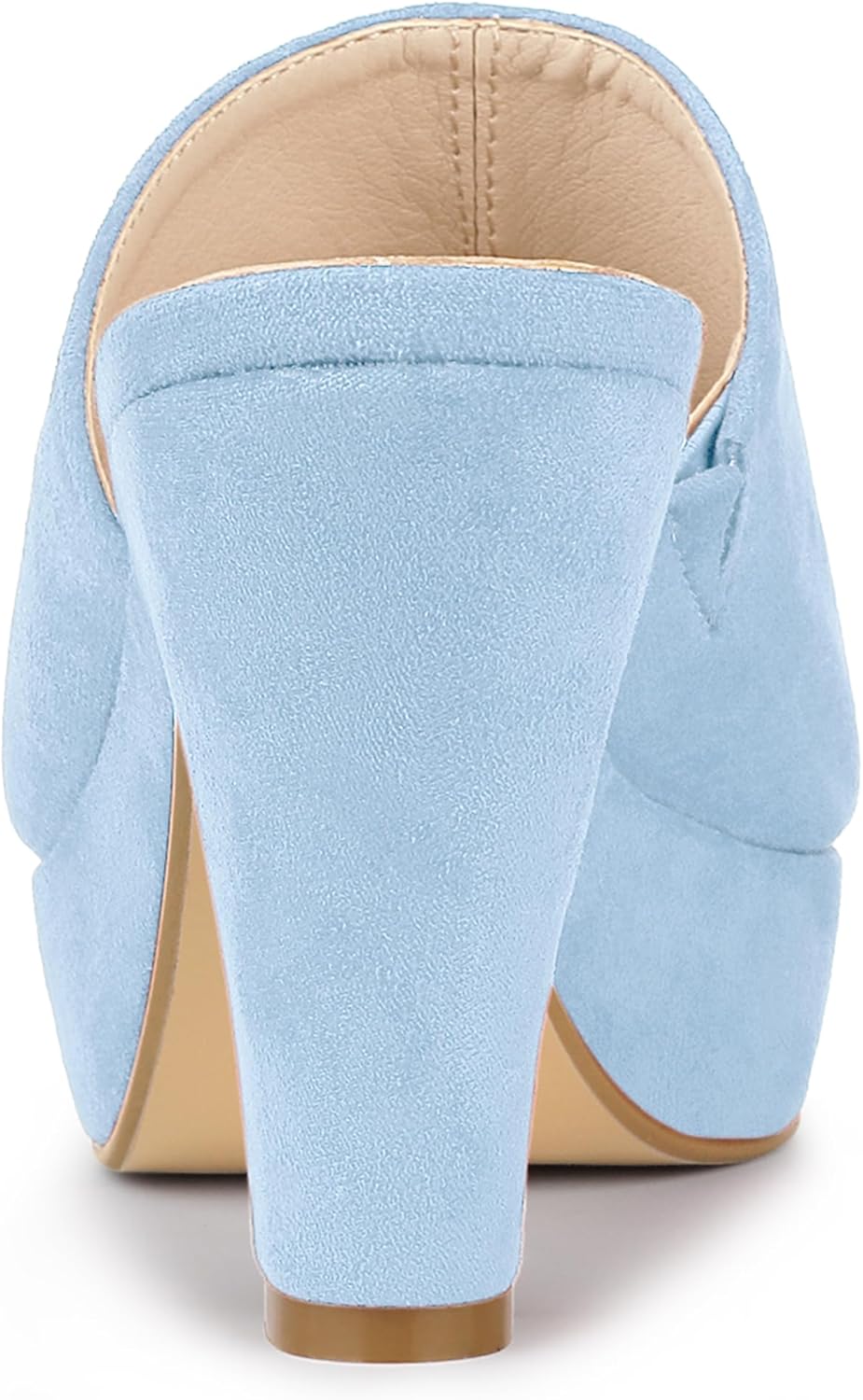 Allegra K Women's Platform Chunky Heel Slides Sky Blue Sandals 8.5 m US - Image 2
