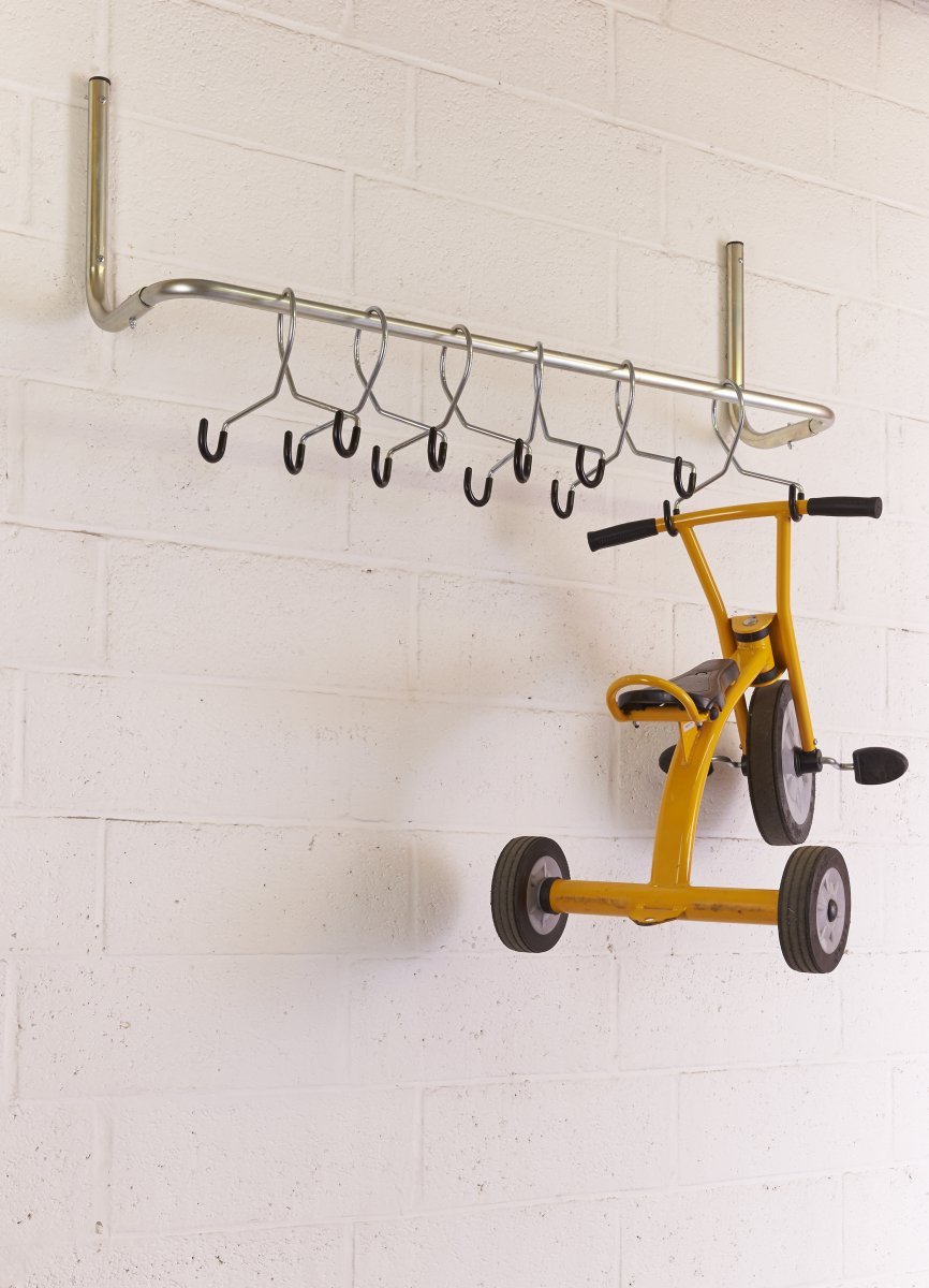 Mottez Râtelier Mural 6 Trottinettes B059CMUR - Acier Jaune - 1.20m - 100 kg - Rangement Trottinettes Maison Garage