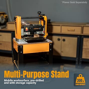 POWERTEC Tool Stand with Wheels, Casters & Melamine MDF Table Top, Power Tool Stand for Miter Saw, Drill Press, Belt Sander, Bench Grinder, Band Saw, Scroll Saw, Planer, Orange (UT1008)