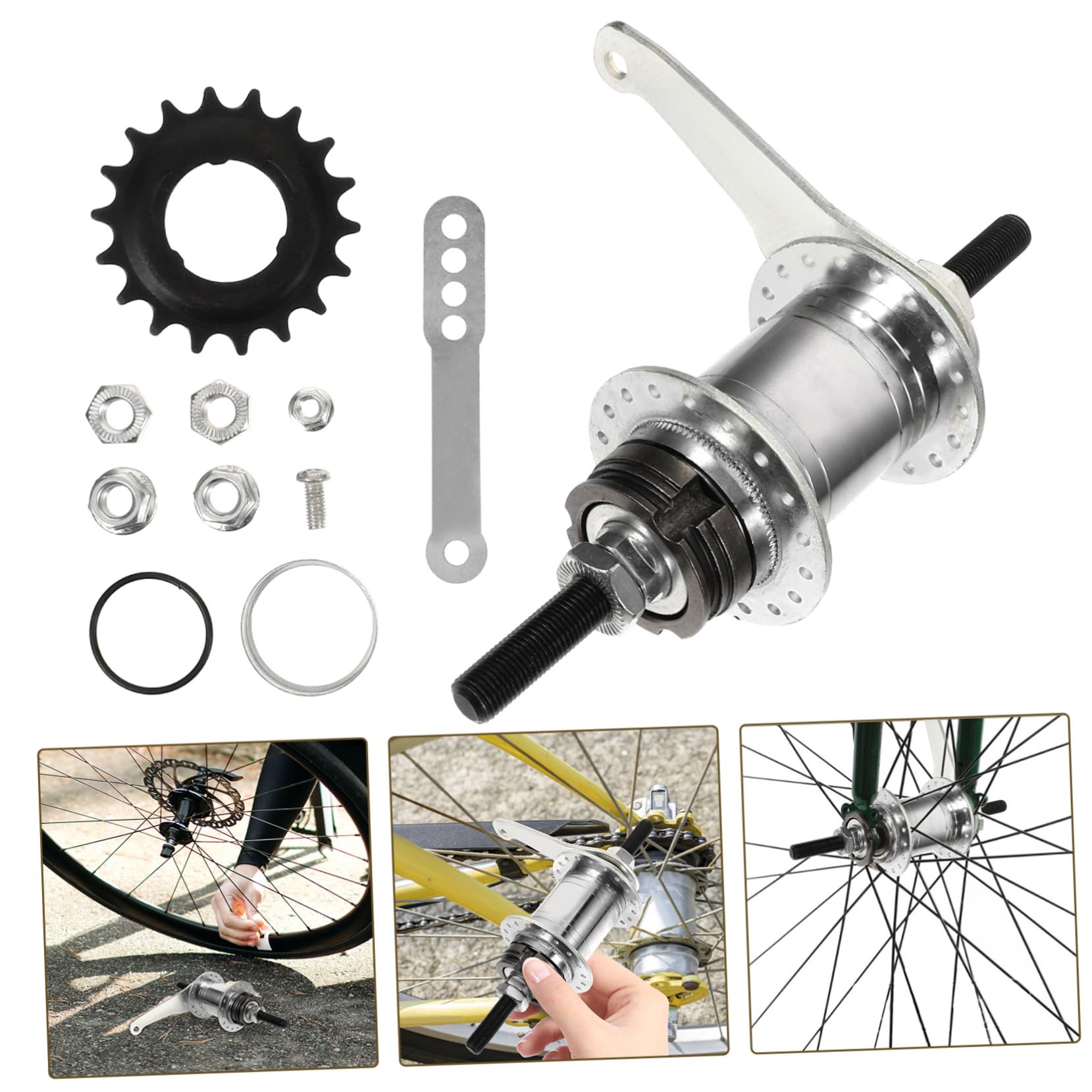 Gatuida Mozzo Freno Posteriore Bici in Acciaio Argento 36 Fori | Set 1 Pezzo, Design Ergonomico Leggero, Stile Elegante e Moderno per Ricambio Bici