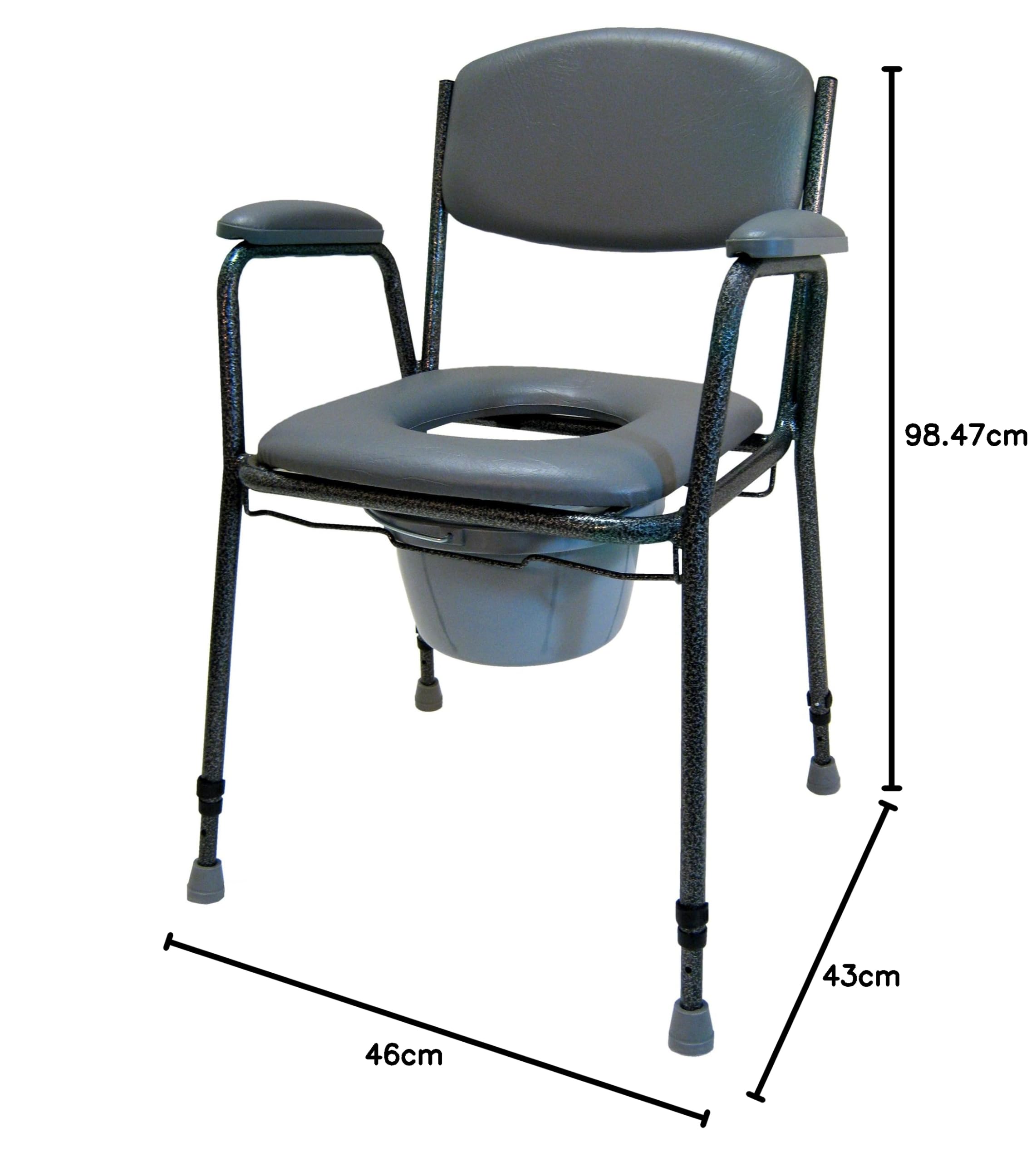 Drive Medical Toilettenstuhl TS 130, schwarz-silber