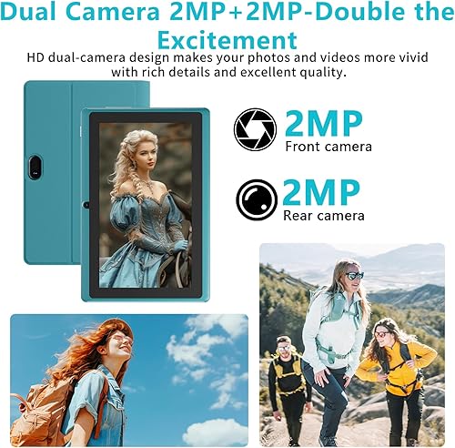 Miniatura 4 de Aheadthink Tablet Android 14 de 7 pulgadas, 8GB RAM 32GB ROM 1TB expandible, procesador Quad Core, cámara dual, Bluetooth, WiFi 6, batería de