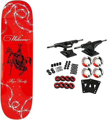 Patineta de bienvenida completa Townley Cowgirl sobre papel de aluminio rojo y plateado de 8.5 x 32.38 pulgadas