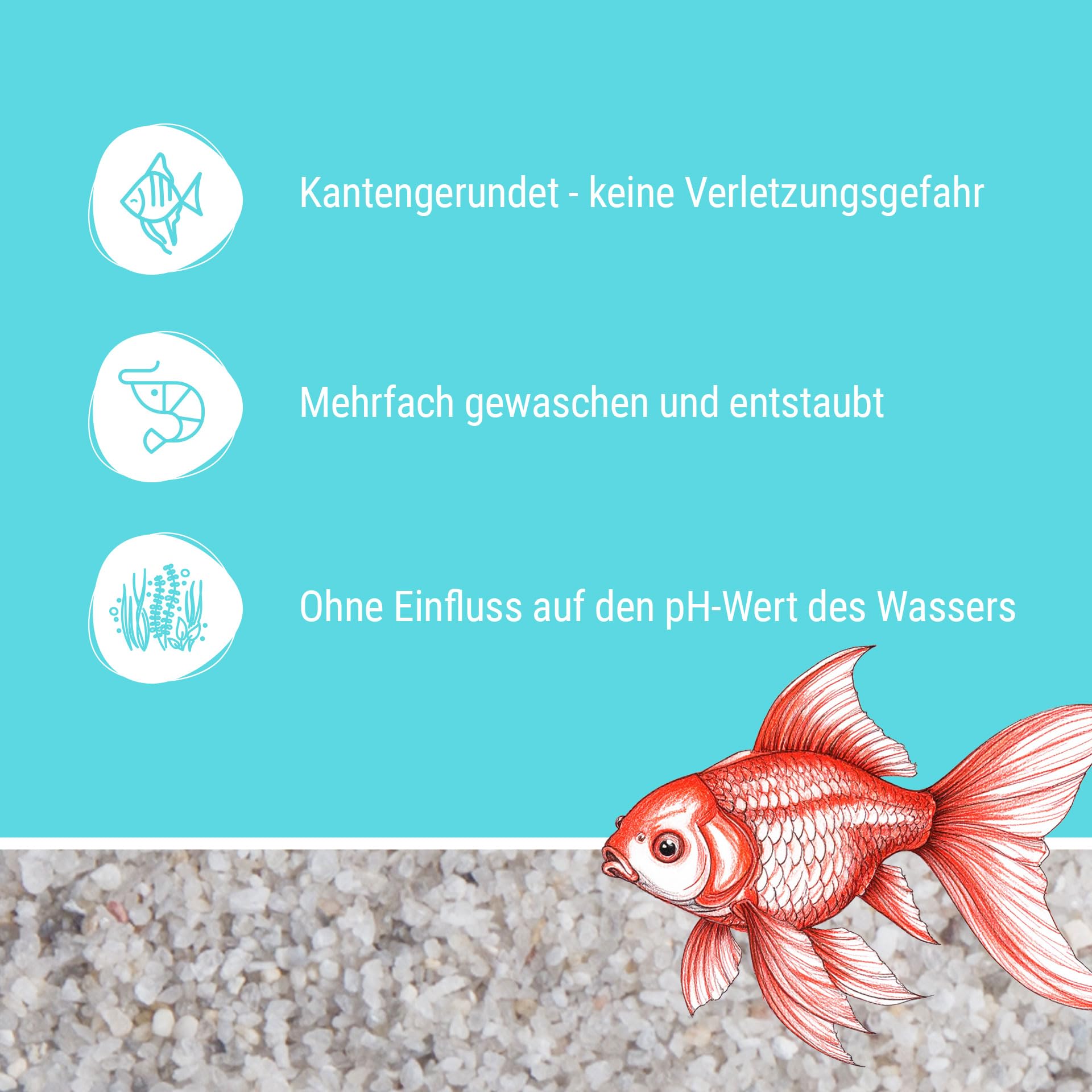 Schicker Mineral Aquariumsand Natur 25 kg, feiner Aquariumkies gewaschen, ungefärbt, kantengerundeter Bodengrund, Kies für Süßwasseraquarien, Meerwasseraquarien, Aquascaping (0,1-0,3 mm)