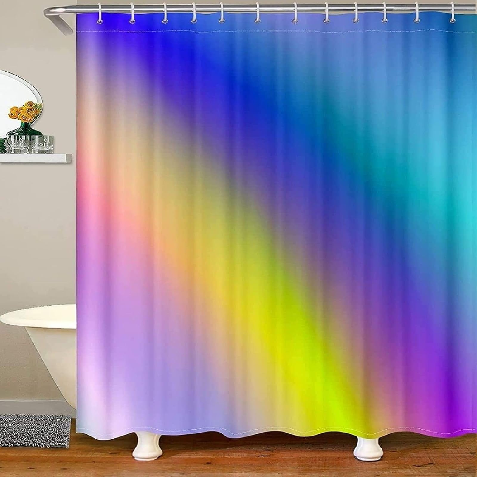 Tenda Doccia Righe Grigie 120x200cm - Impermeabile E Antimuffa