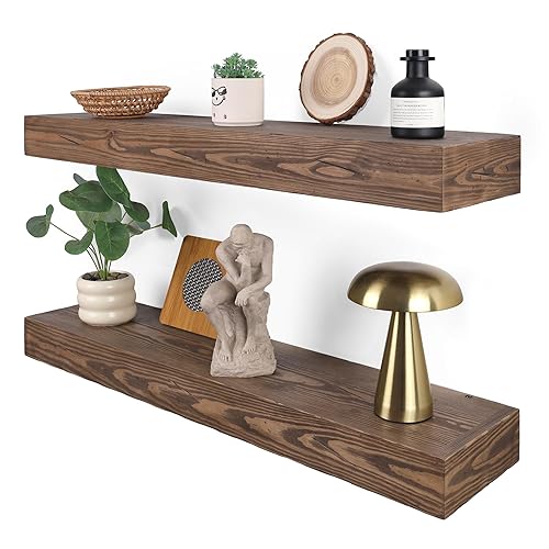 Floating Shelves 3 inch Thick for Wall Set of 2,Solid