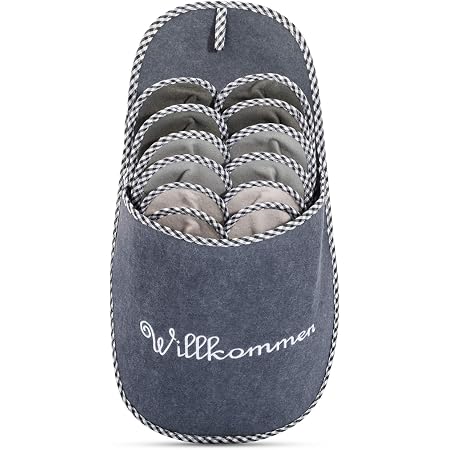 Gästepantoffeln 6er Set 6er Set ABS Gästepantoffeln – Antirutsch, Aus Filz, In Grau/mehrfarbig, Größe 36-45 Hausschuhe Größe 42