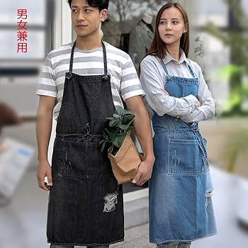 Amazon.co.jp: デニムエプロン 北欧風 男女兼用 ガーデニング キッチン