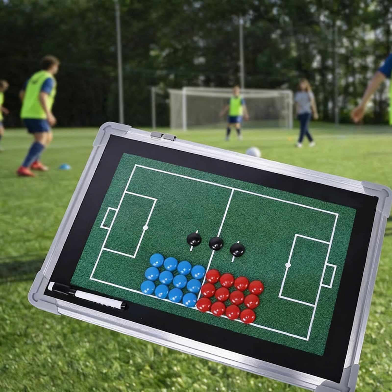 Tattiche di pallacanestro Clipboard allenatori, Lavagna magnetica cancellabile a secco su entrambi i lati da calcio 45x30 cm, set con penna e pezzi magnetici