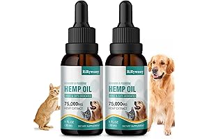 2 Pack Hemp Oil for Dogs & Cats - Relieve Your Pets'...