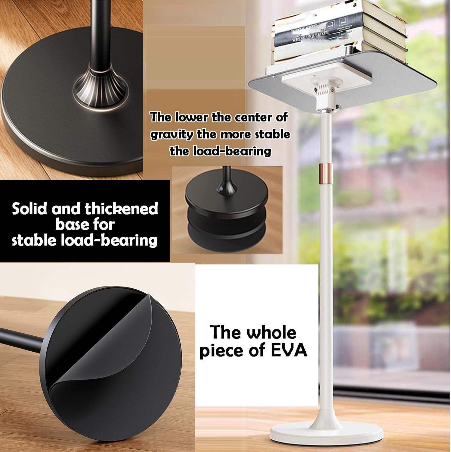 Book Reading Stand, Adjustable Cookbook Holder with Clip for Speech, Weddings, and School