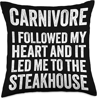 Funny Carnivore Steakhouse Diet Meat Eater Keto Throw Pillow