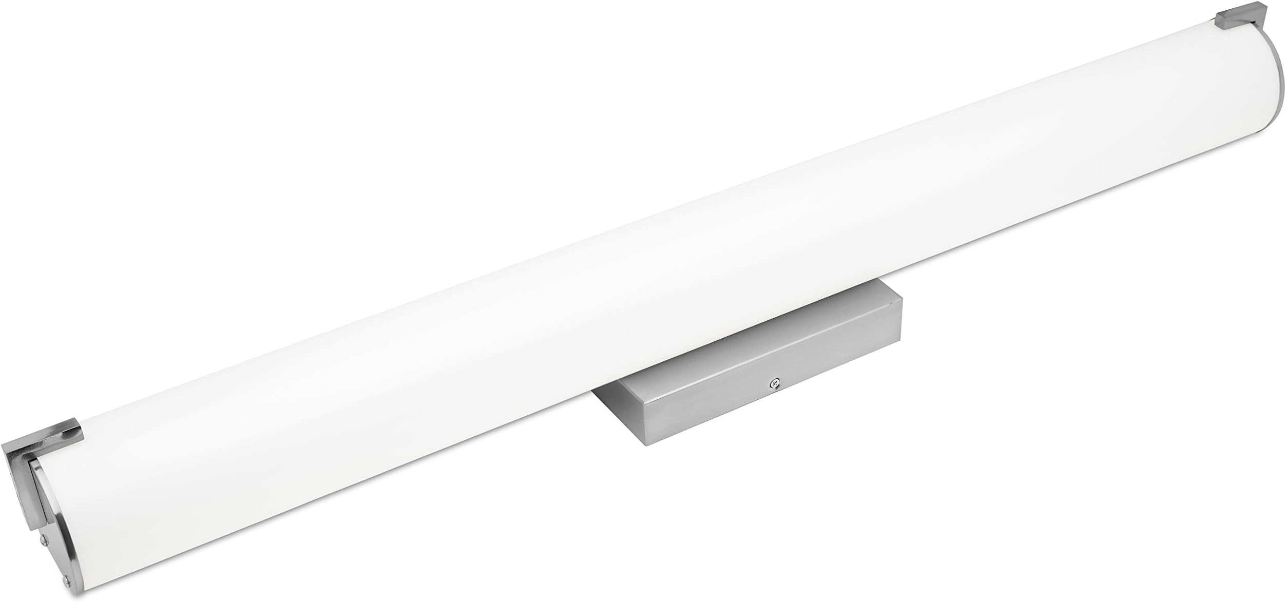 Greenbeam 36” LED Flush-Mount Bathroom Vanity Light Fixture | Nickel Trim | 28 Watt Wall Sconce | 4000K (Natural Light) | Energy Efficient | Dimmable