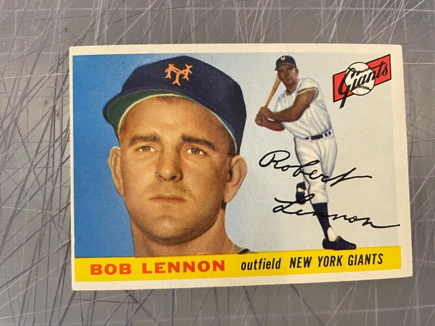 1955 Topps #119 Bob Lennon New York Giants Baseball Card Nm+ #2 - Slabbed Baseball Cards