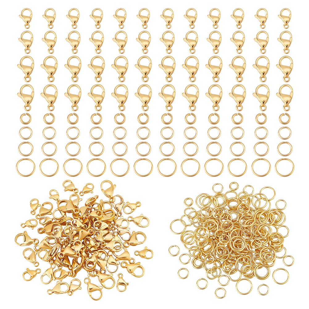 Fermoirs mousquetons plaqués or 24k en acier inoxydable pour bijoux durables