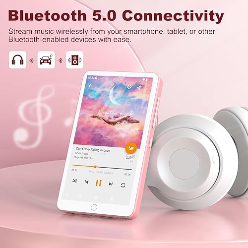 Miniatura 5 de Reproductor MP3 de 144 GB con WiFi Bluetooth, Android 13 OS MP3 MP4 reproductores con pantalla táctil de 4 pulgadas y altavoz, reproductores de