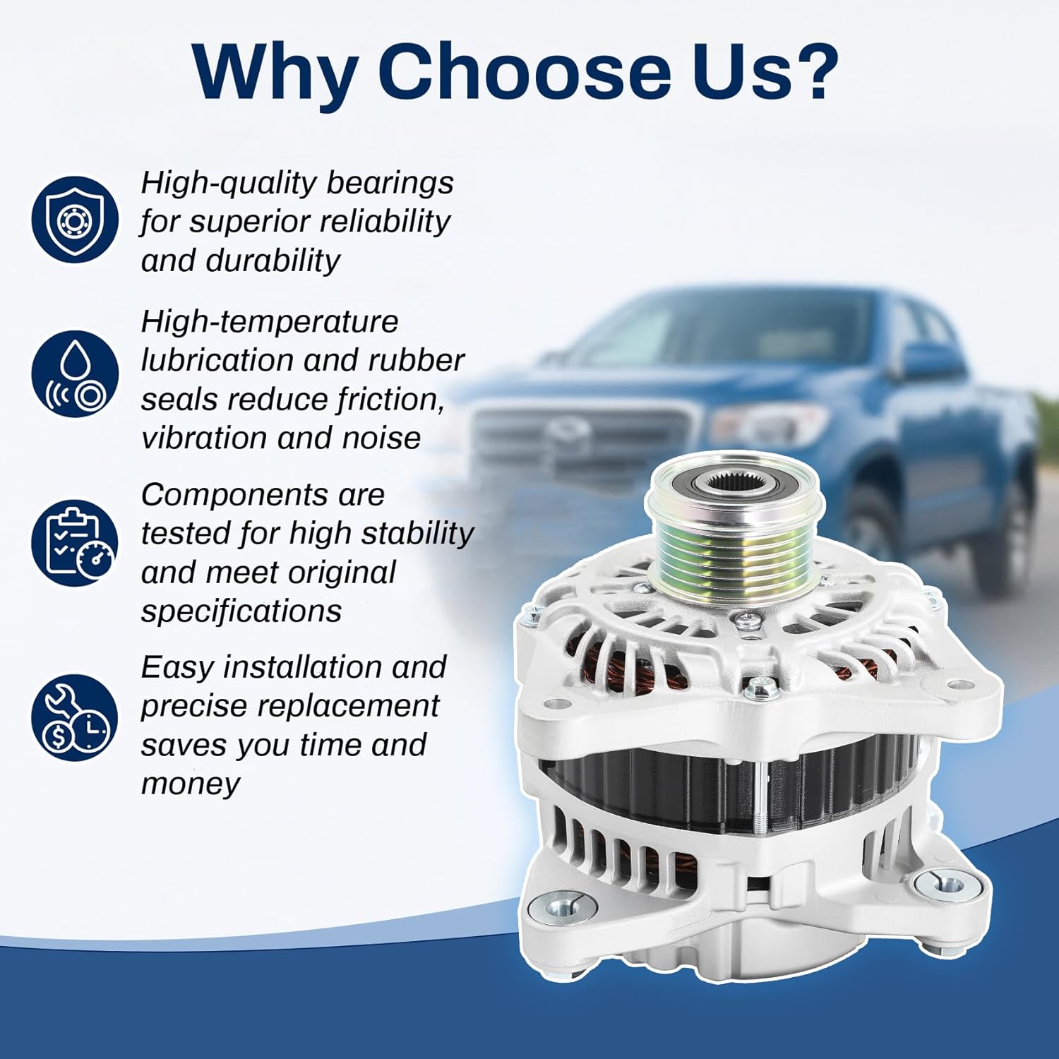 23100-3TA1A Alternator 110A 12V Compatible with 2013-2018 Nissan Altima 2.5L L4 Gas Replace# 23100-3TA1B, 231003TA1B, 11657N