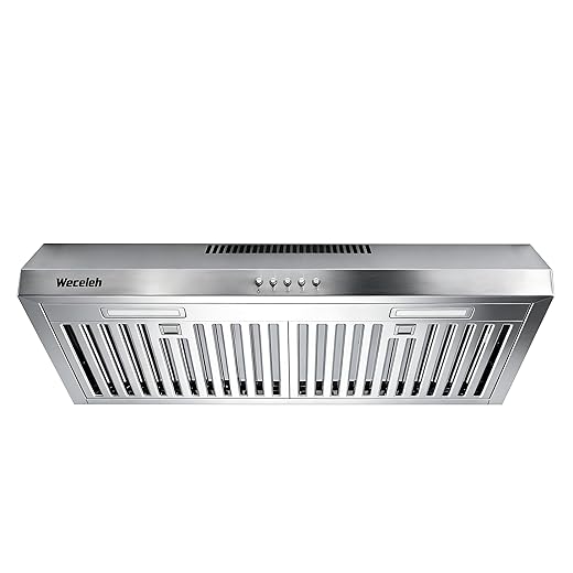 30 Inch Under Cabinet Range Hood - 600 CFM Ducted/Ductless Convertible Kitchen Vent Hood, Stainless Steel, 3 Speed with Baffle Filters & 2 LED Lights Brushed Finish, ETL Certification