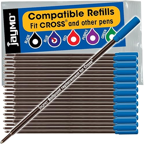 Jaymo Repuesto para Cross 8511  Medidas 4.563 in  116 mm de largo  Recambio de bolígrafo  24 Azul