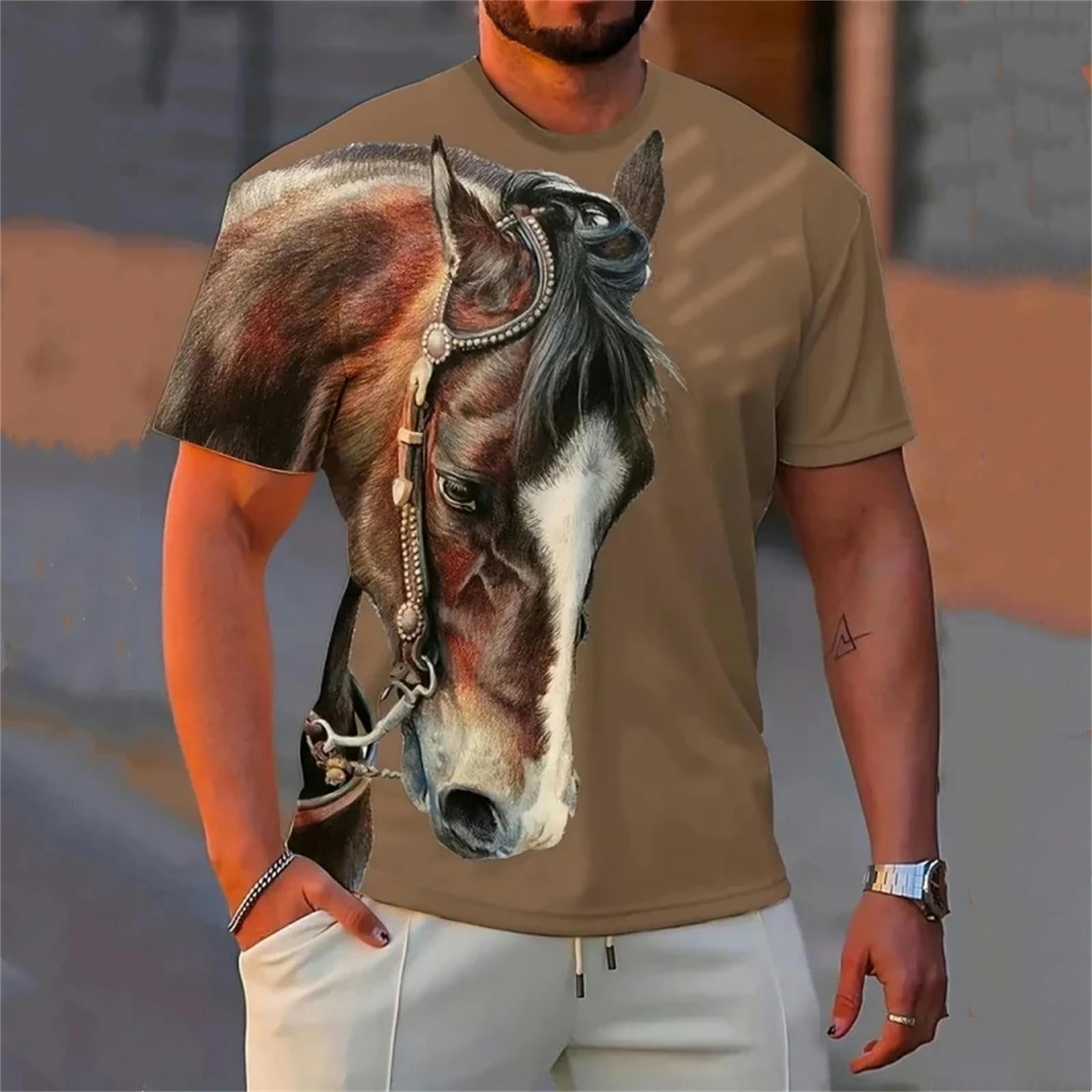 Maglietta Uomo T-Shirt Maschile di Moda Magliette per Maniche Corta A Secco Veloce