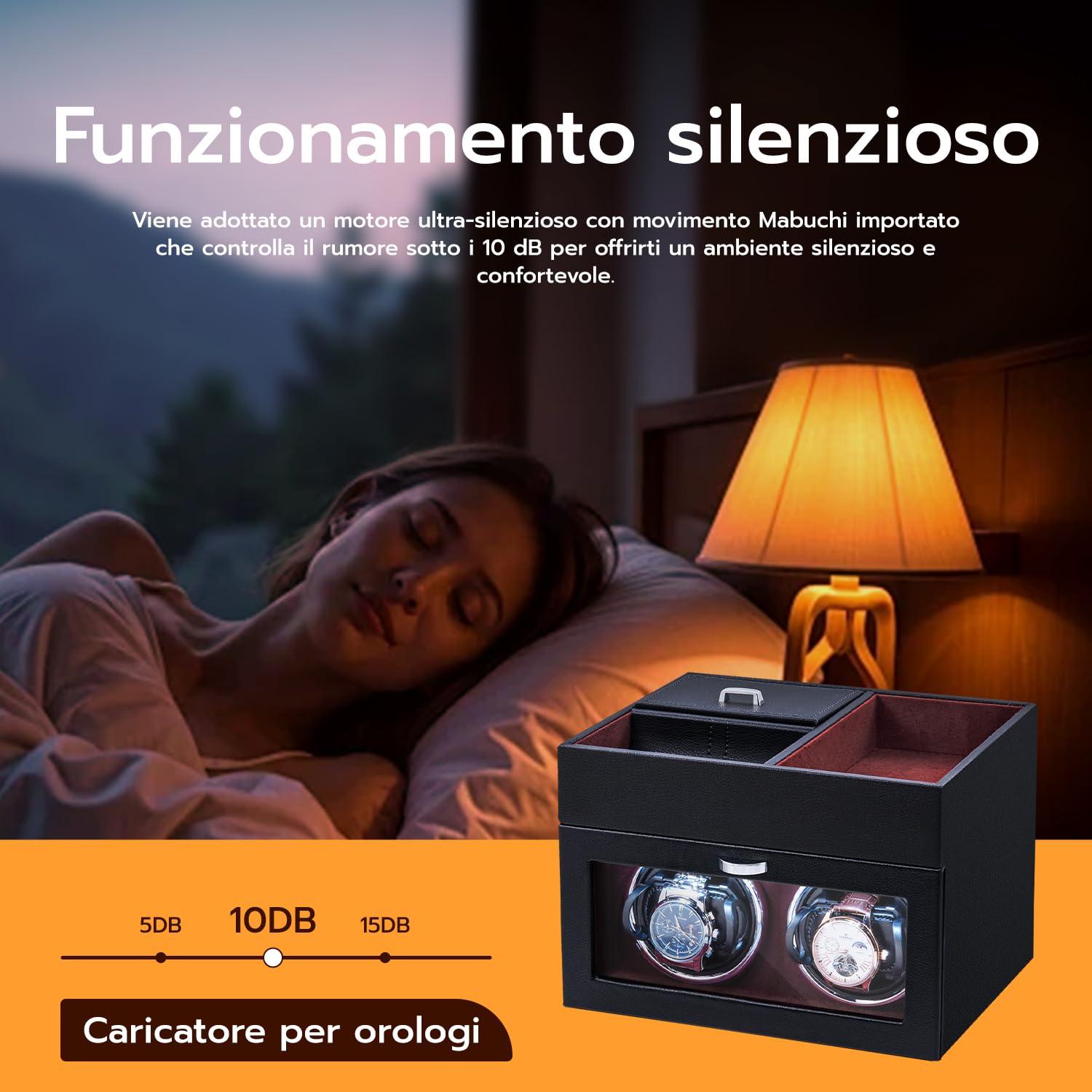 Mcbazel Multifunzionale Scatola Carica Orologio per 2 Orologi,Orologi Automatici Display LED Luce Scatola di Carica dell'Orologio Gioielli con Motore Silenzioso 1 Modalità di Rotazione -Vino Rosso