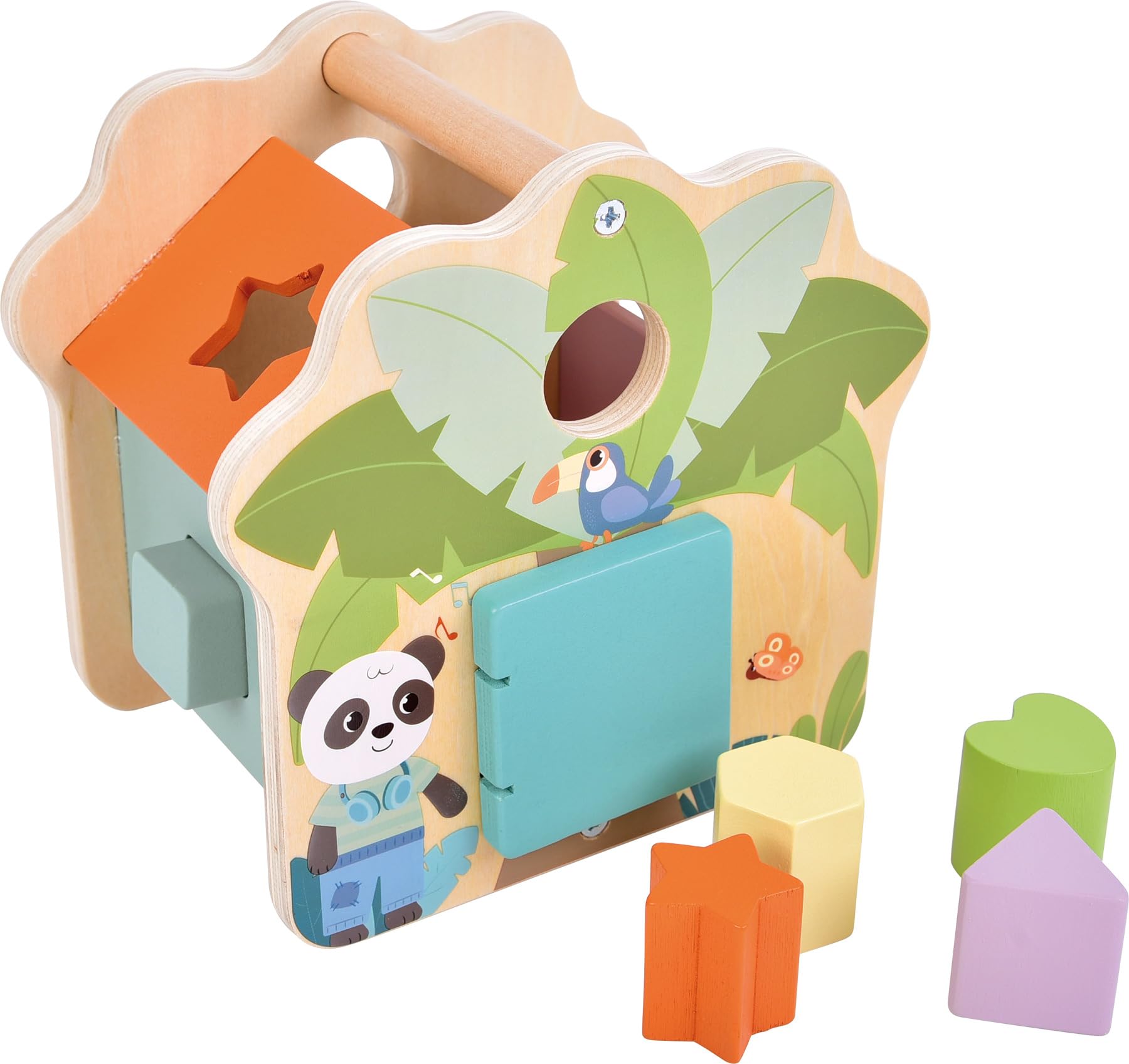 small foot Building Blocks House 'Jungle Friends', made from FSC® 100% certified wood, for ages 12+ months, 12767