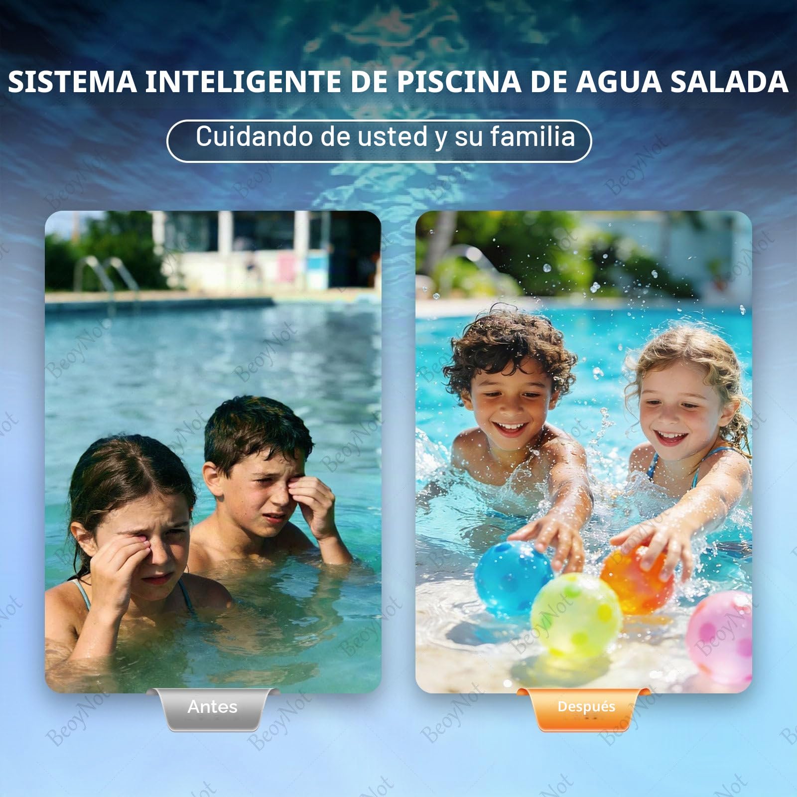 Generador de Cloro salino, con celda de Titanio, para Piscinas de hasta 35 m³/50 m³/68 m³/85 m³, Pantalla Digital y función de autolimpieza 8g/H≤35m³