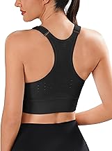 Litherday Women's Sports Bra High Impact Racer Back Breathable Mesh Support Bra Wireless Adjustable Removable Padding Running Gym Yoga Crop Tops