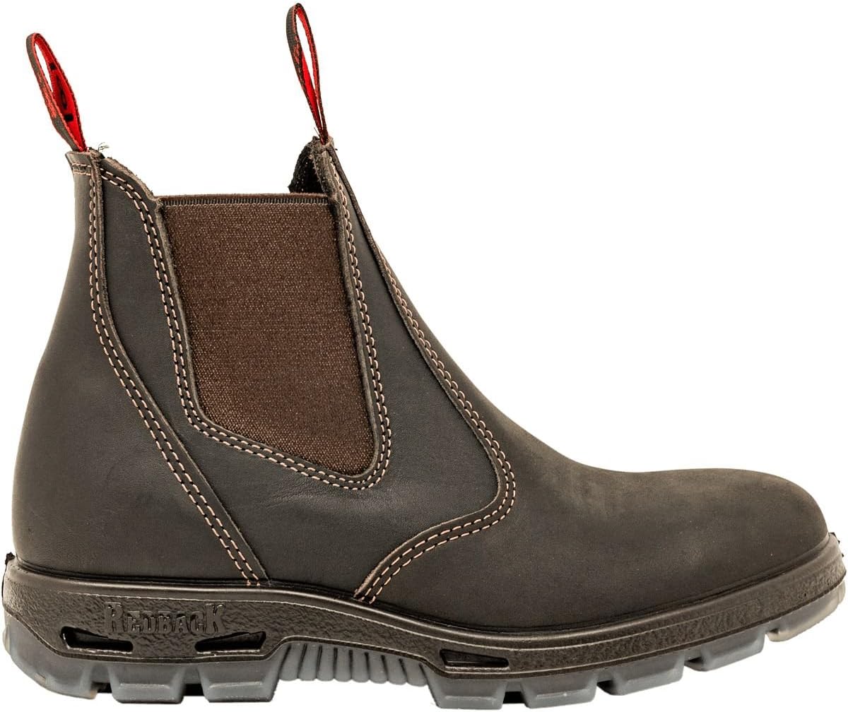 Red Back Boots USBOK Dark Brown Steel Toe Size UK8 = US9