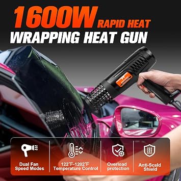 WRAPXPERT Professional Window Tint Tool Kit with Heat Gun, Pro Tinting Squeegees, Precision Utility Knife, Razor Scraper & Film Cutter Installer & Advanced DIY Tint Application Set