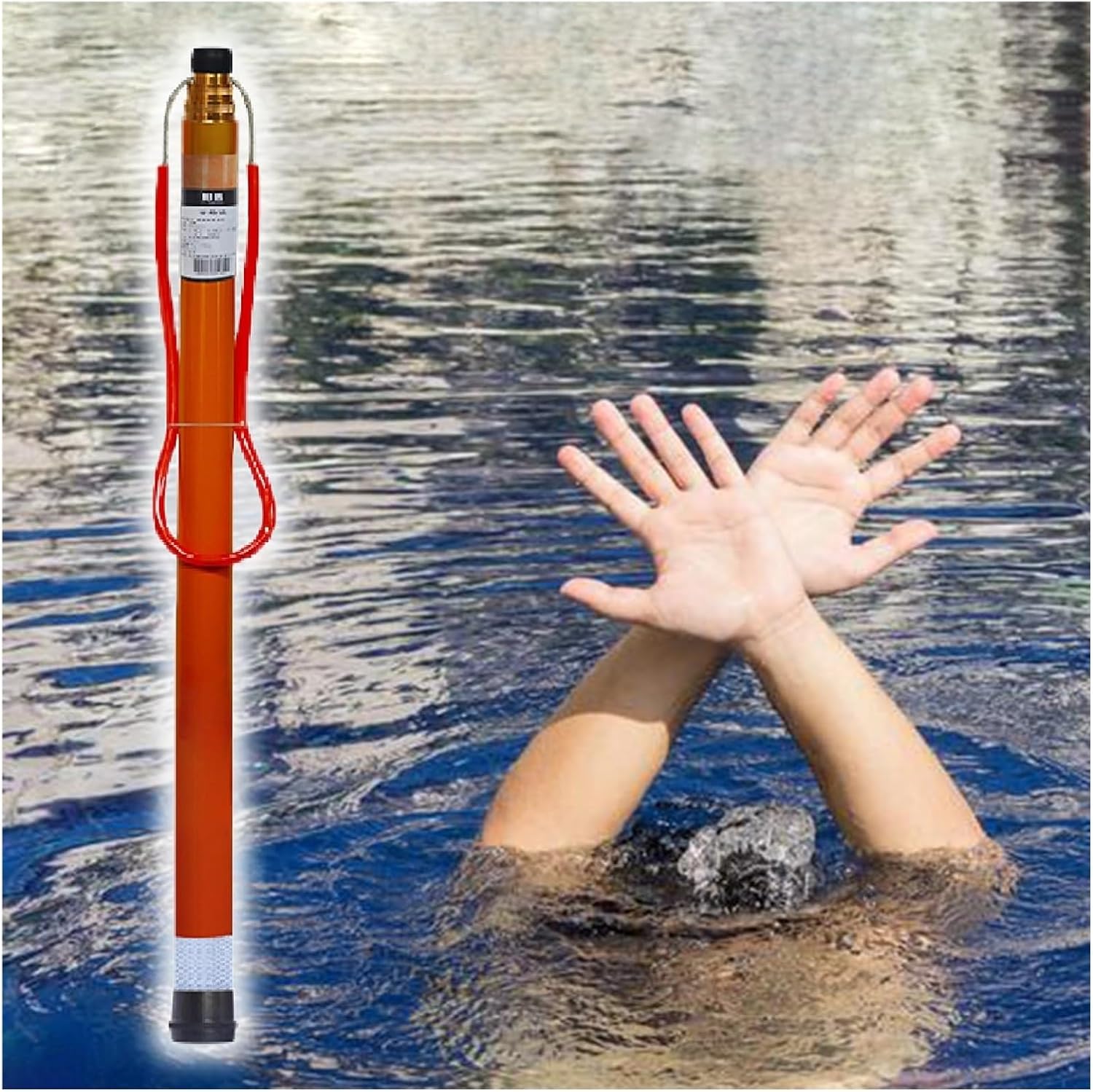 Telescopic Pool Rescue Pole with Hook - 550cm High Visibility Lifesaving Equipment for Water Safety, Ideal for Pools & Water Parks, Professional Boat Rescue Tool