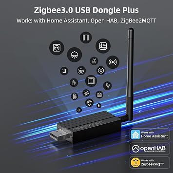 Zigbee 3.0 USB Dongle-P Gateway, TI CC2652P+CP2102N Dual-Chip, Universal Zigbee USB Gateway with Antenna for Home Assistant, OpenHAB, ZHA, Zigbee2MQTT