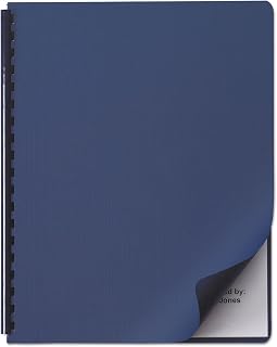Swingline GBC 2001513 Linen Textured Binding System Covers 11-1/4 x 8-3/4 Navy 50/Pack
