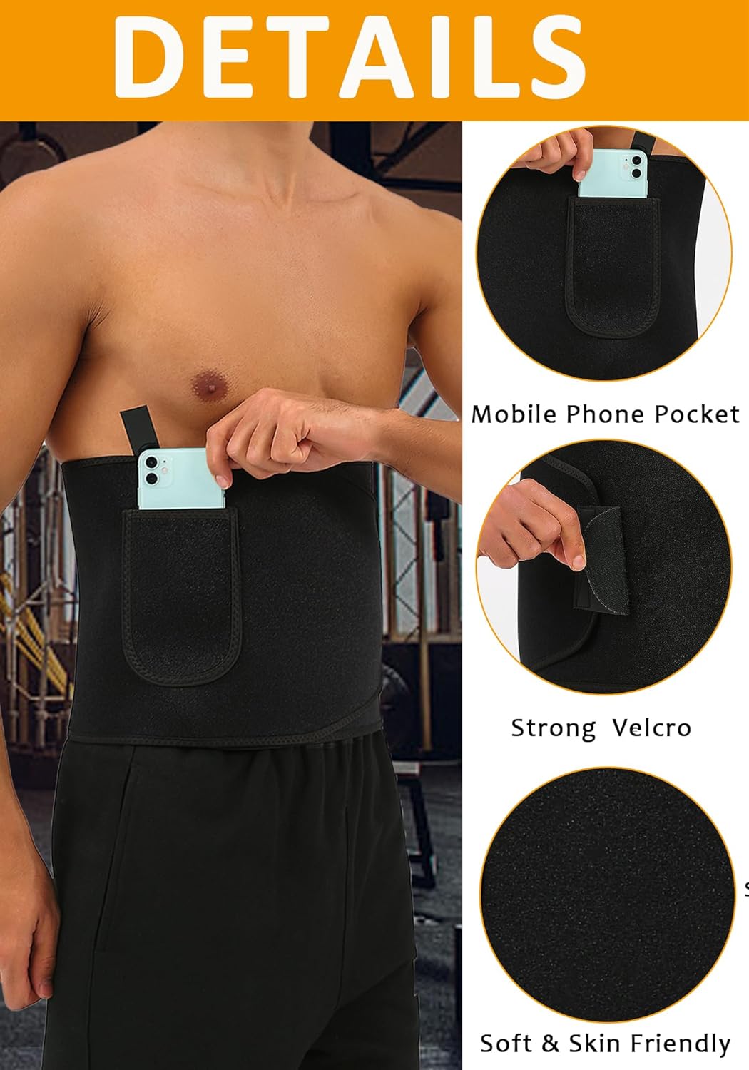 Sweat Waist Trimmer Trainer Belt Wrap Belly Sweat Band Sauna Slimming Belt for Women and Men Lower Belly Fat Plus Size - Image 4