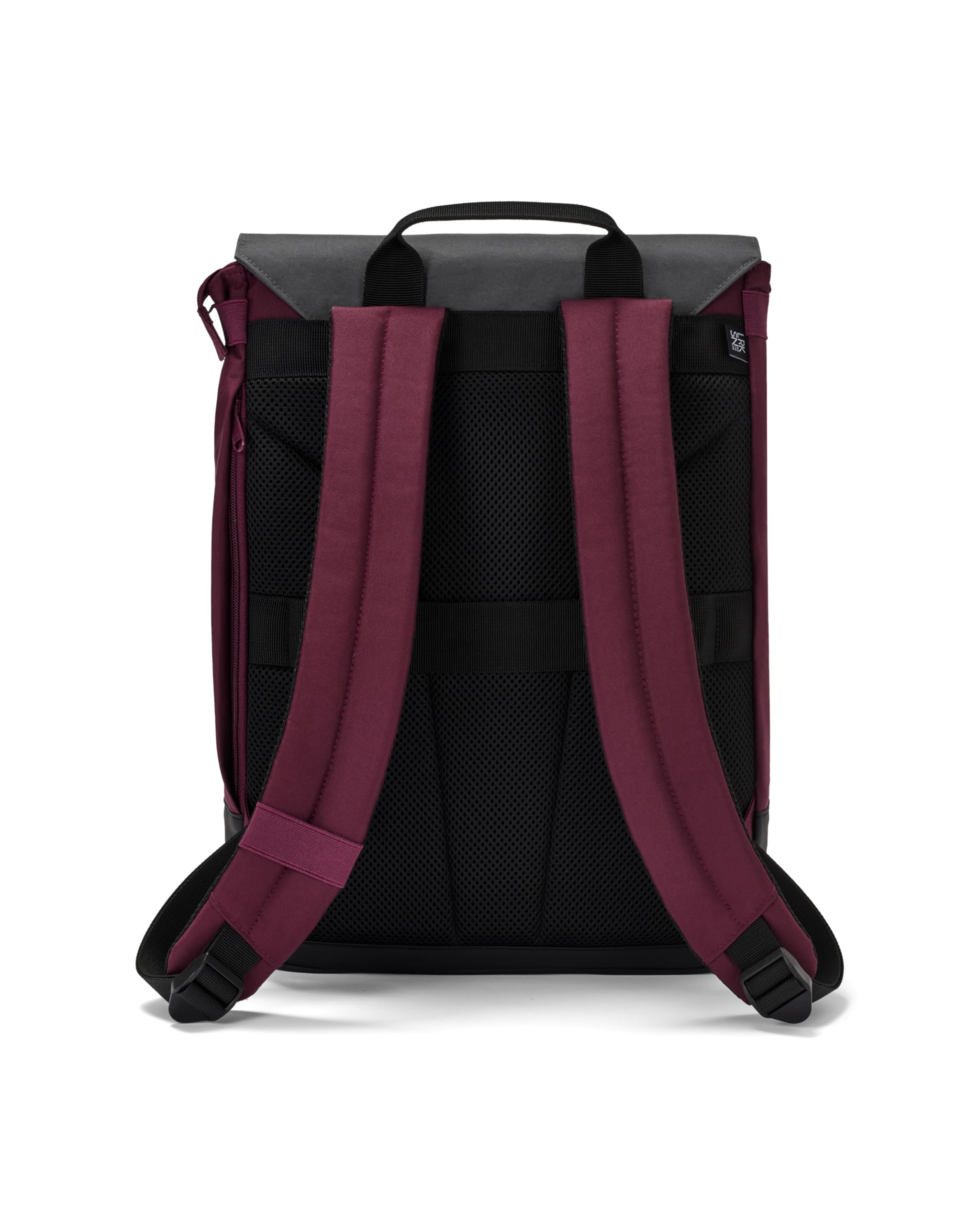 LARKSON Zaino da Donna Grigio Rosso - Nina - Zaino da Giorno con Scomparto per Laptop da 16 Pollici per Università, Lavoro e Viaggi - Zainetto Medio - Idrorepellente